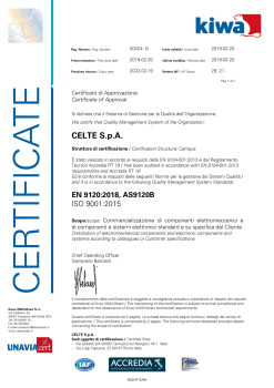 Celte successfully completes AS9120B audit